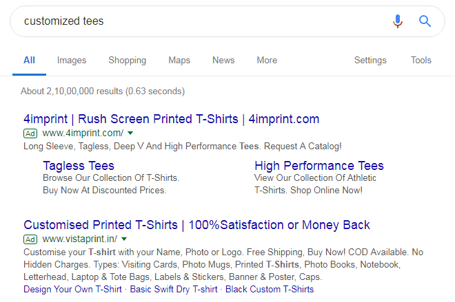 use your primary keyword in your ad click-through rate