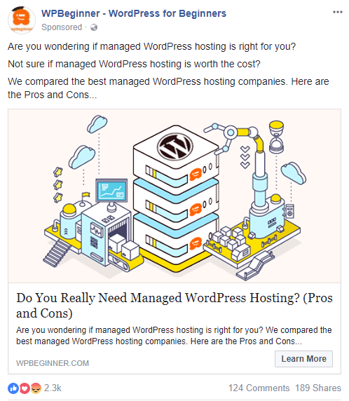 wpbeginner facebook ad