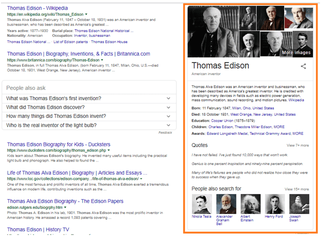 thomas edison knowledge graph