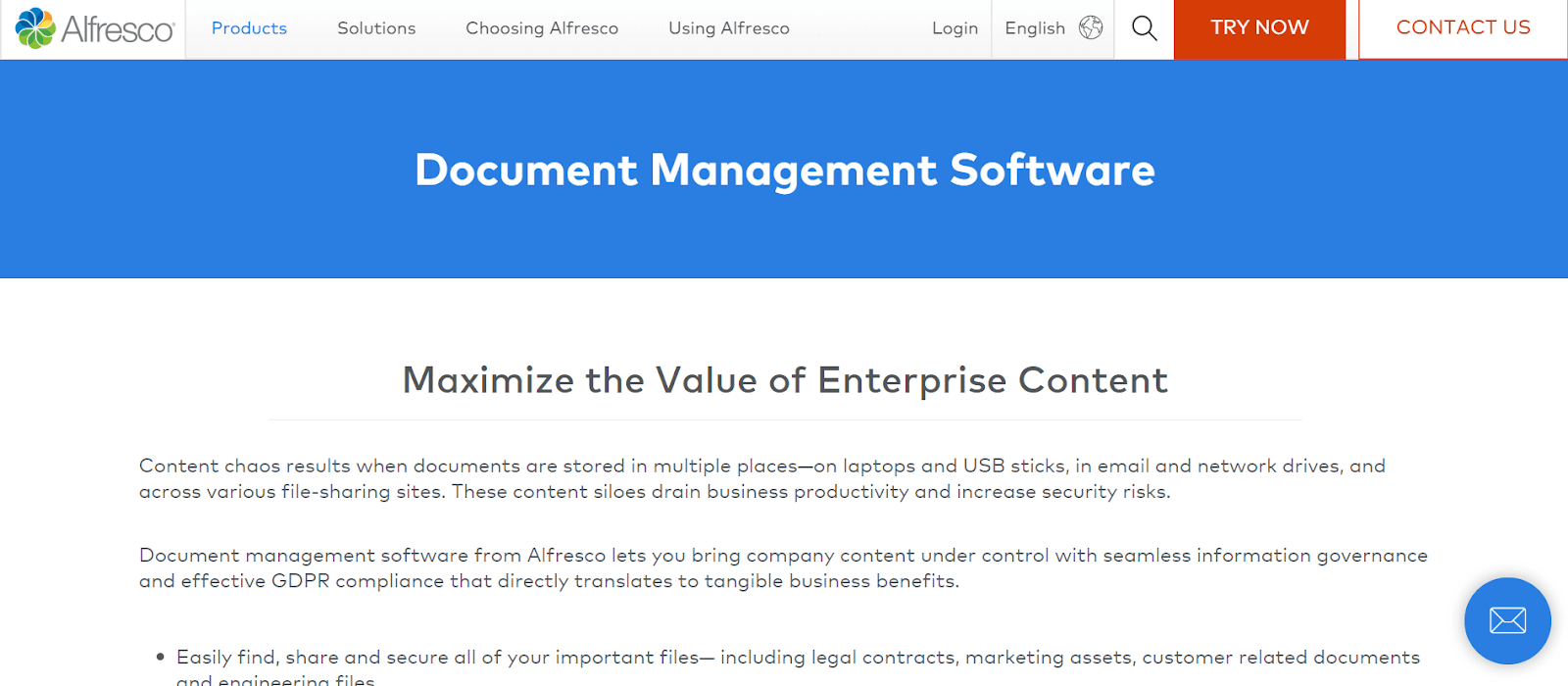 alfresco document management software
