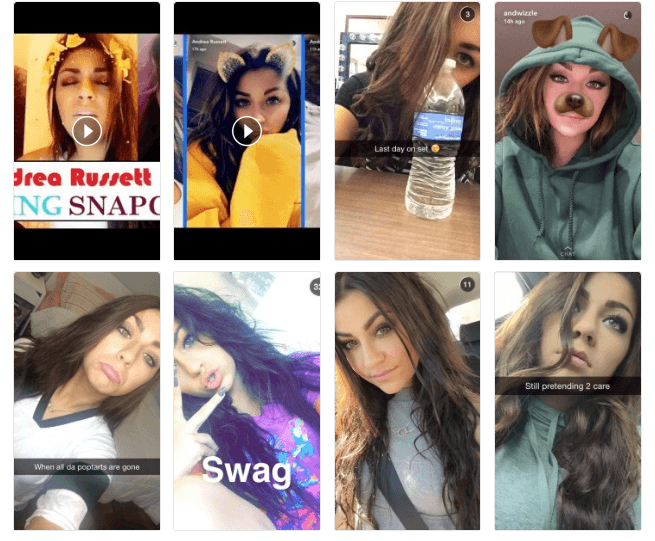 andrea russett snapchat influencer