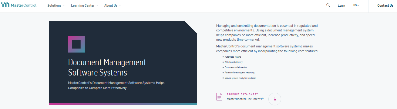 mastercontrol document management software