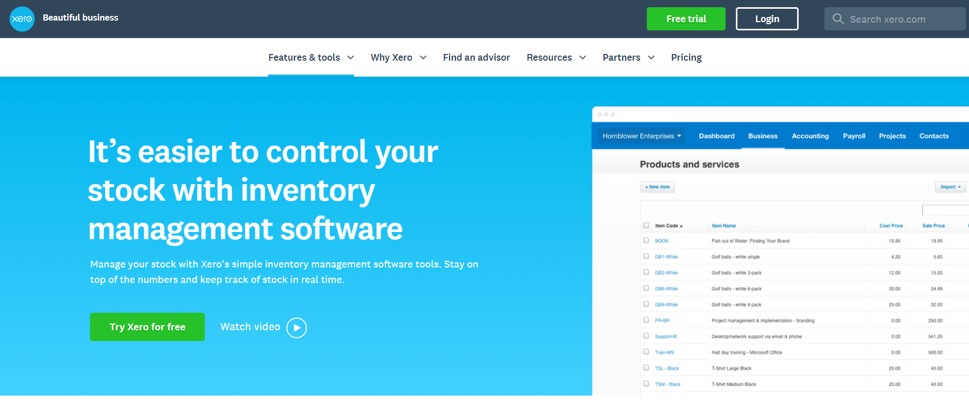 xero inventory management software