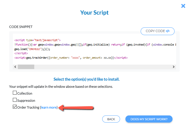 tracking script