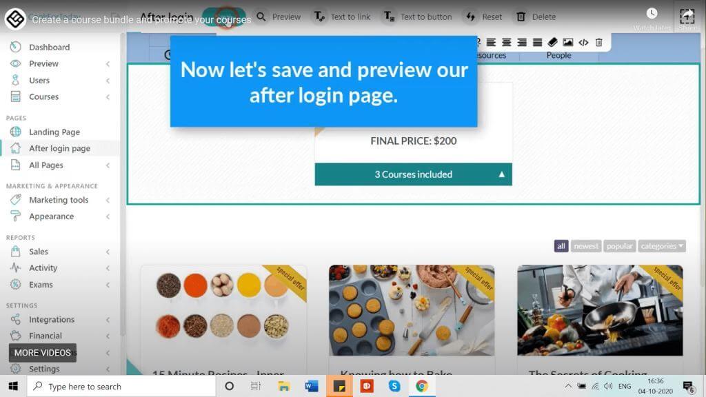 after-login page