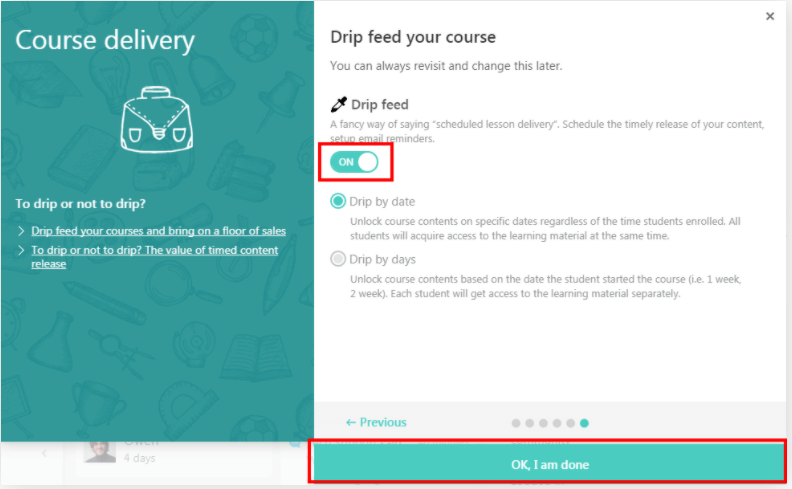 course delivery schedule