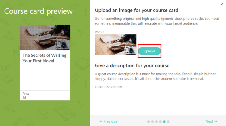 customize your course card