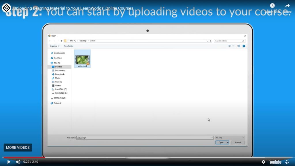 select the video