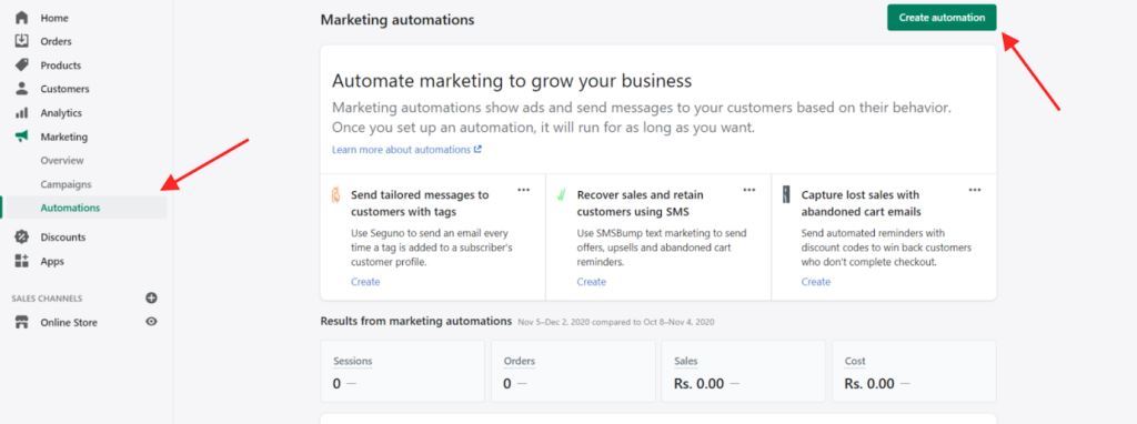 marketing options automations