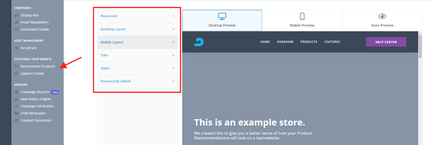 adroll product recommendations