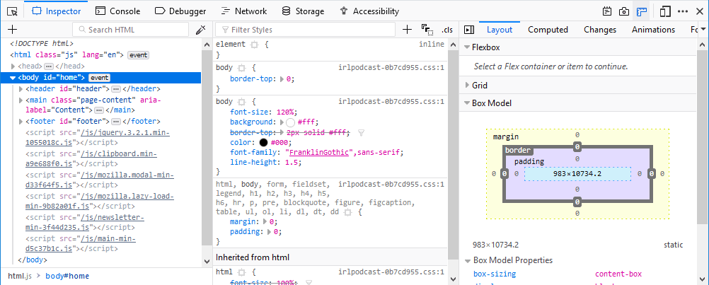 firefox developer tools