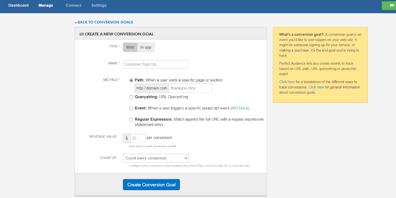 perfect audience conversion management