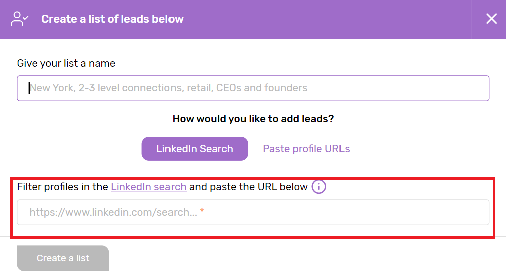 dripify linkedin search