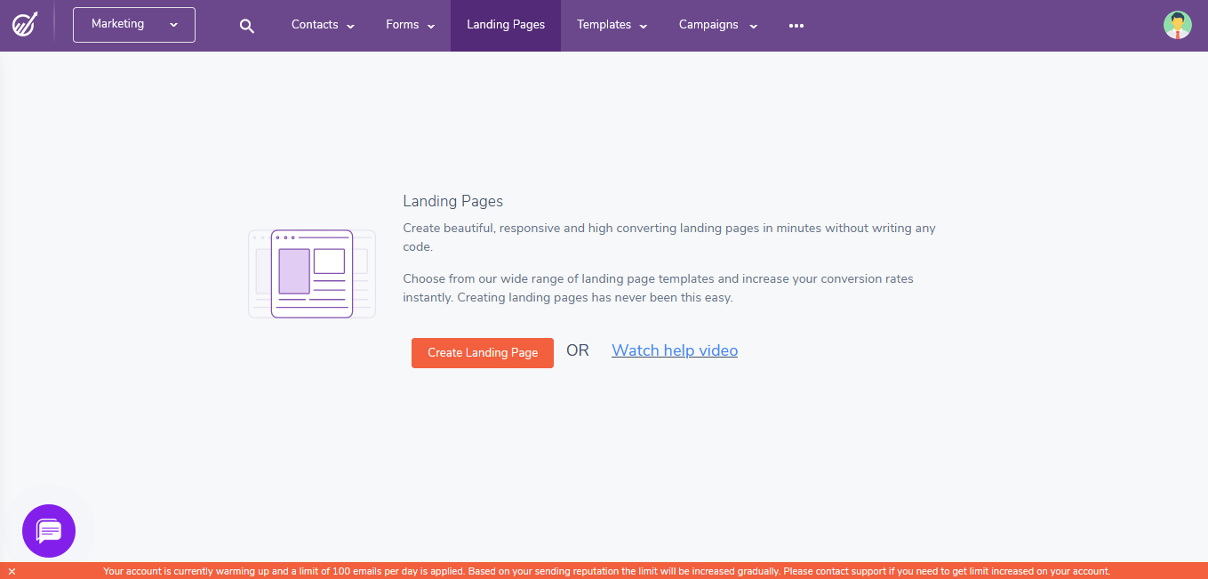 engagebay landing pages