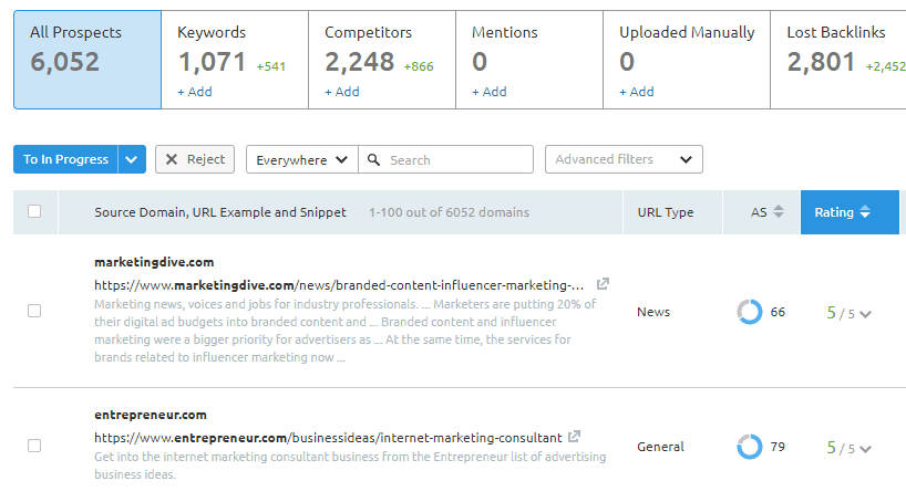 17 semrush link building tool