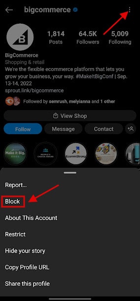 block someone on instagram