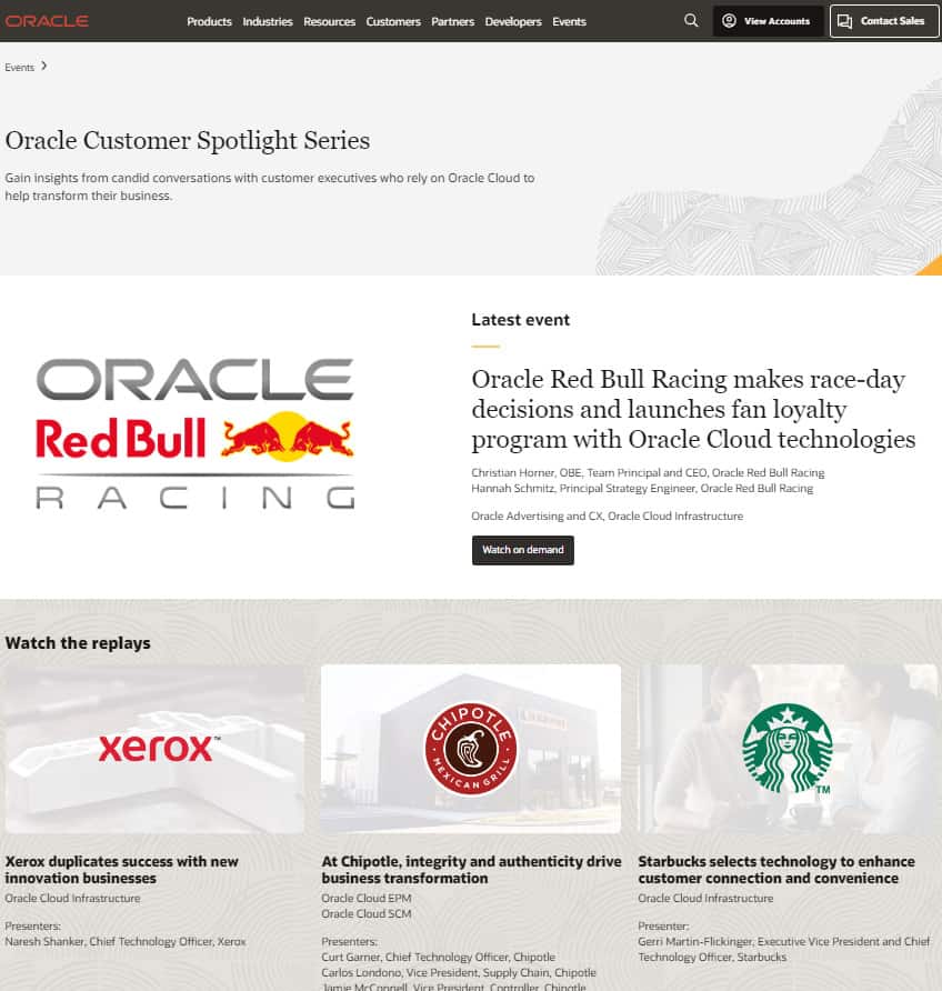 oracle customer spotlight