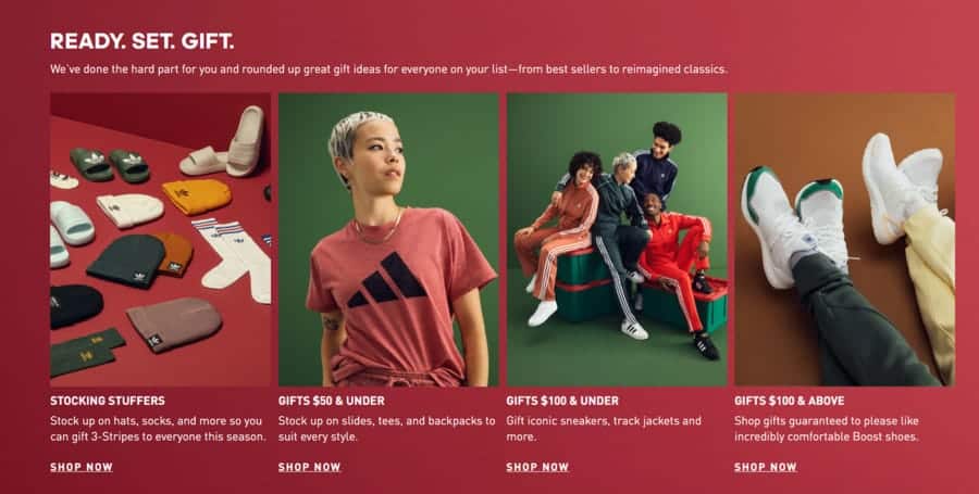 adidas gift shop example