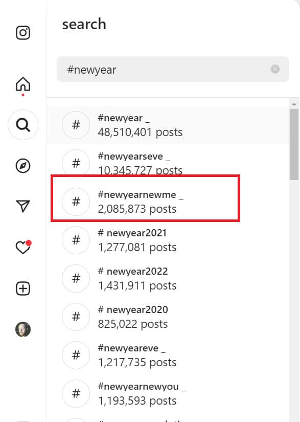 instagram search hashtag example