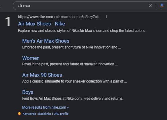 google search air max