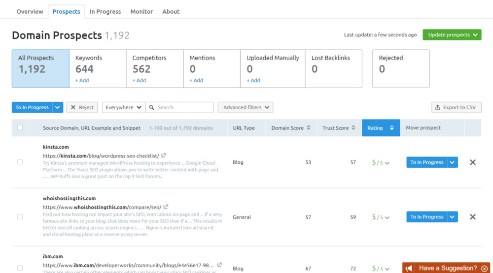 link building tool semrush