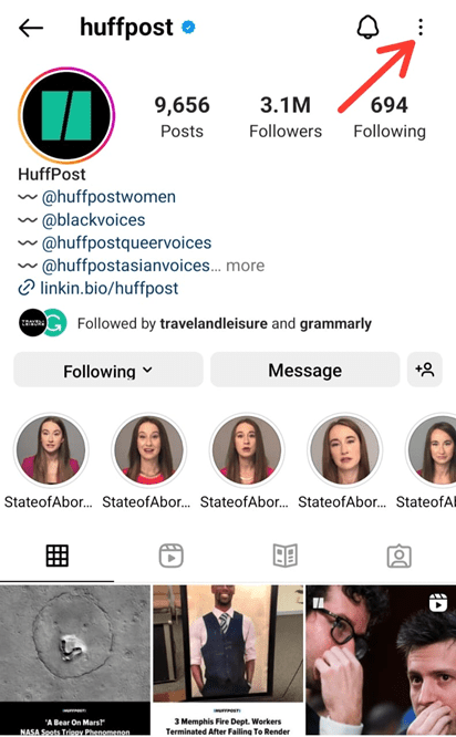 how to find instagram url of another user