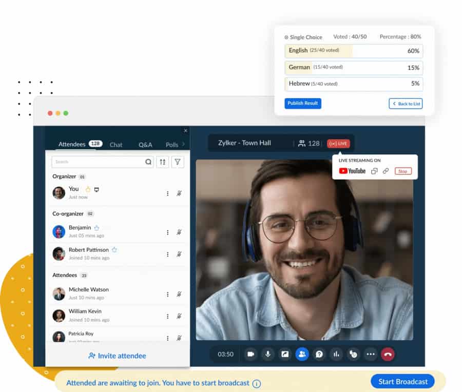 chat in zohomeeting