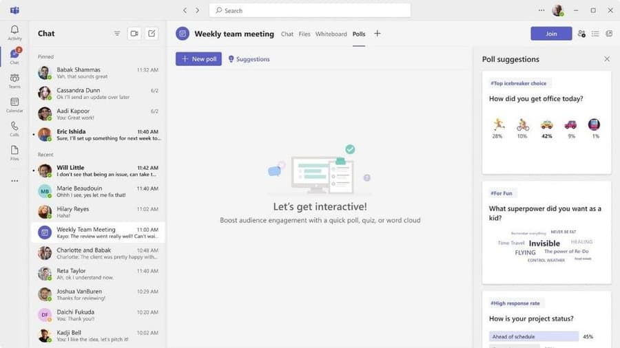 googlemeet polls and chat