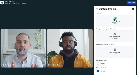 livestorm video conferencing - customization options