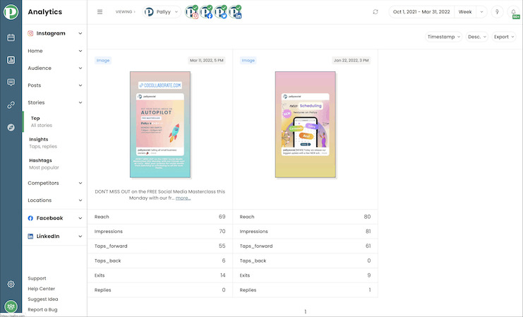 pallyy - instagram audit tool - stories analytics