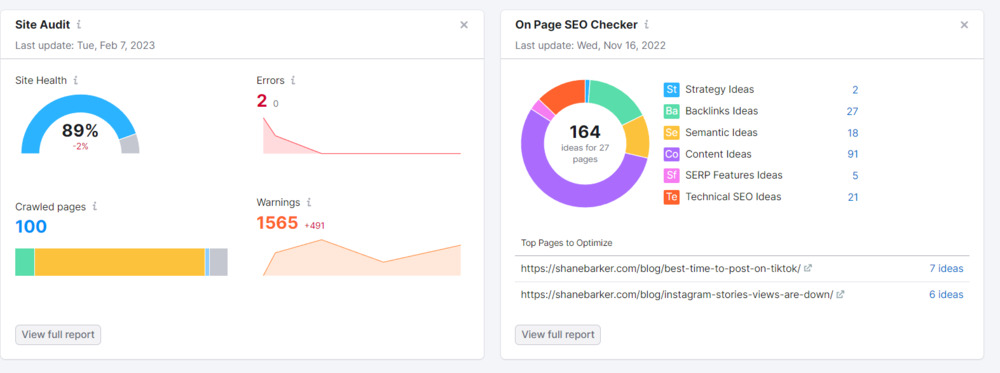 semrush site audit