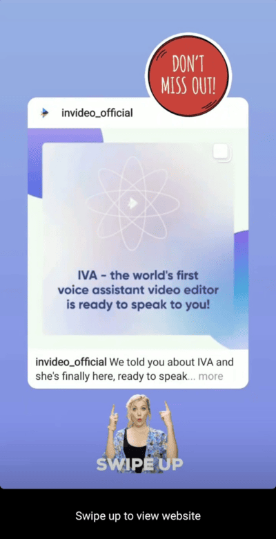 add swipe up links to your insta story