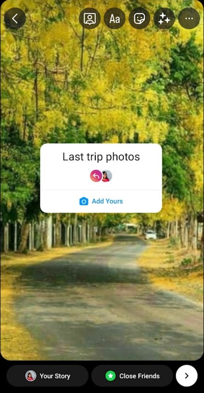 add yours insta story sticker