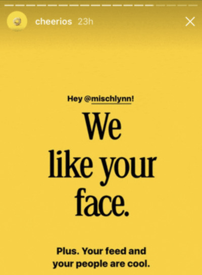 call out particular customers on insta story
