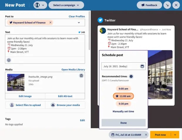 hootsuite - ig scheduling tool