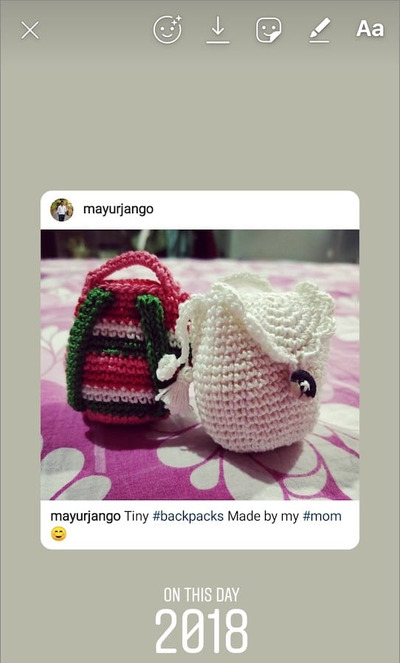 share throwback on insta story