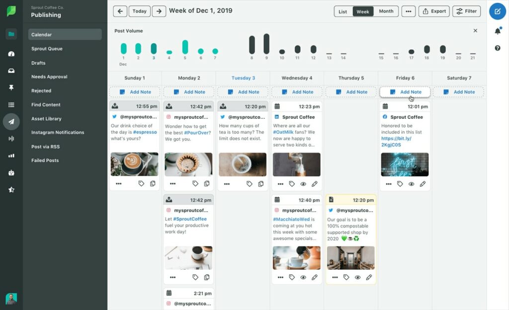 sprout social - instagram content planning tool