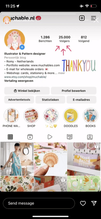 thank your audience on your ig story
