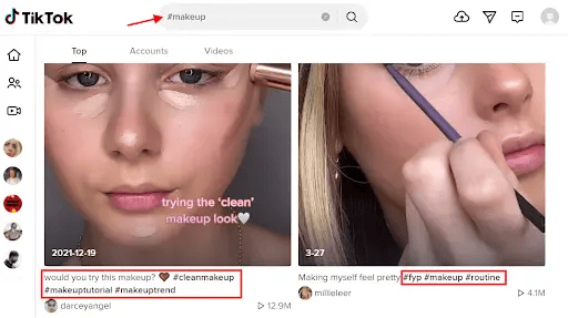 find hashtags on tiktok