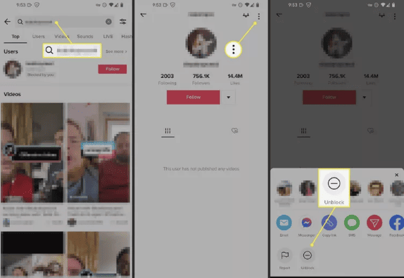 how to unblock someone on tiktok