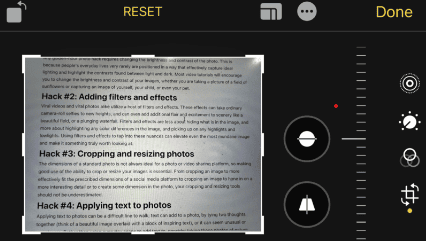 cropping an image to capture specific details