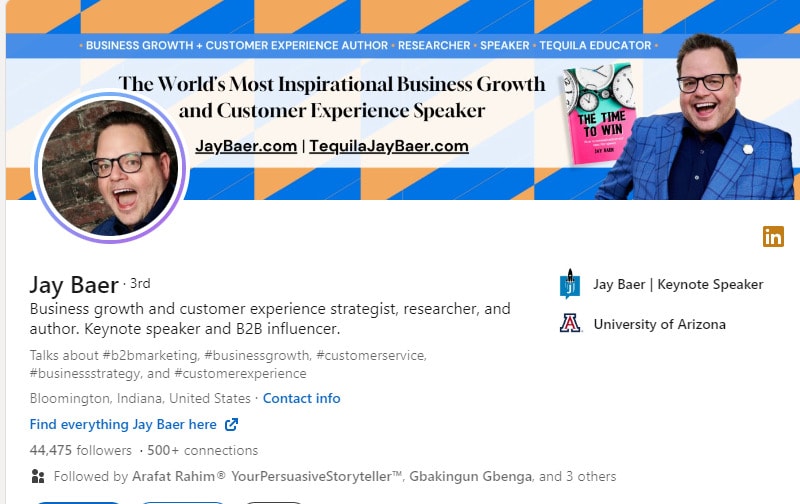 jay baer linkedin profile example