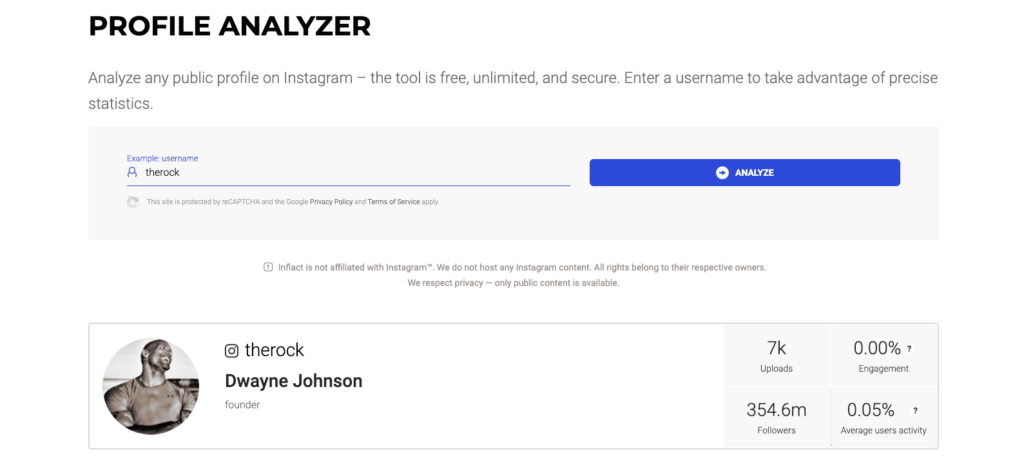 inflact profile analyzer 