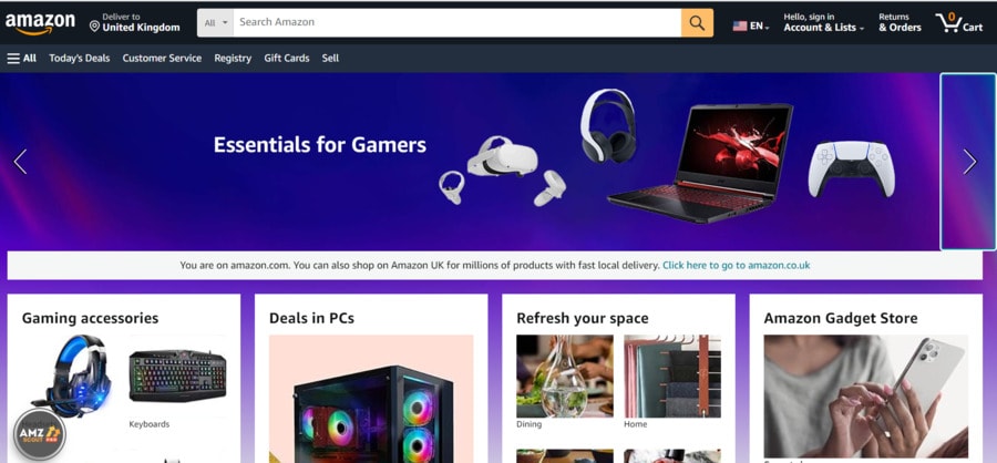 amazon homepage
