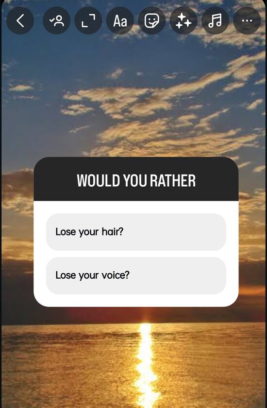 would you rather instagram poll