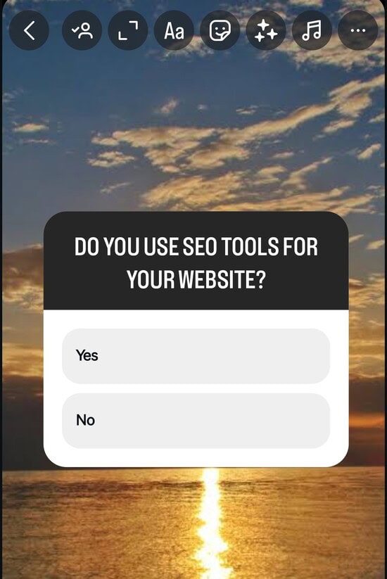 yes or no instagram poll