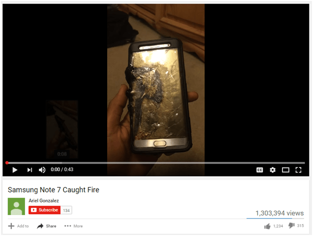 samsung note 7 youtube - product launch failure