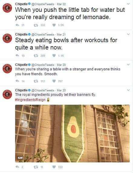 Chipotle using humor in tweets - Social media