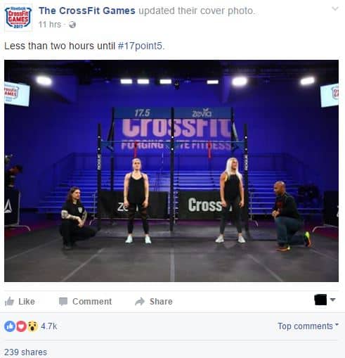 CrossFit Games Facebook post - social media strategy 