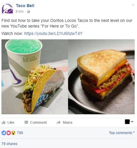 Taco Bell promotion on facebook - social media engagement
